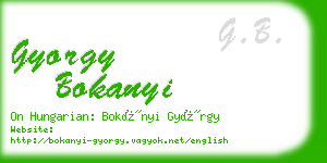 gyorgy bokanyi business card